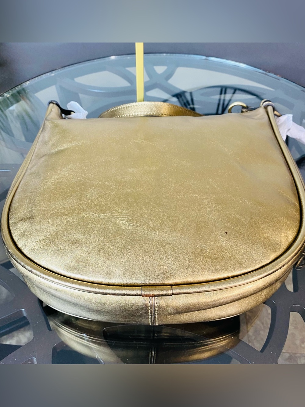 Patricia Nash Chiavari Convertible Hobo Gold Leather Shoulder Crossbody Bag NWT - Picture 11 of 13